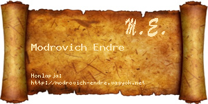 Modrovich Endre névjegykártya